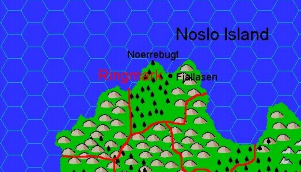 Clan Domain of Ringmark, 8 miles per hex by Jacob Skytte, March 2000