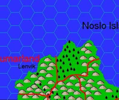 Clan Domain of Sumarland, 8 miles per hex by Jacob Skytte, February 2000