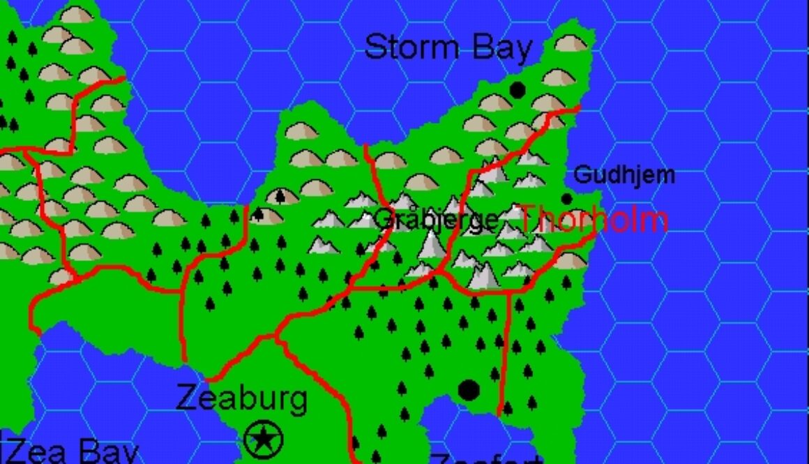 Domain of Thorholm, 8 miles per hex by Jacob Skytte, March 2000