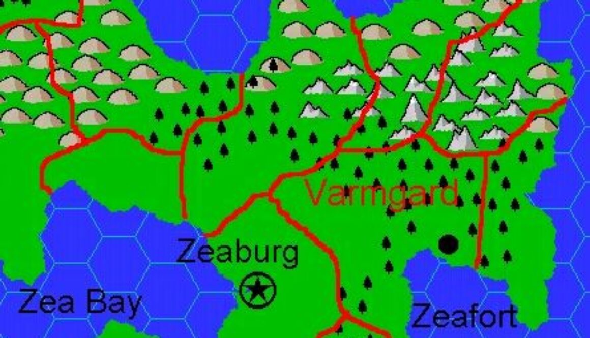 Clan Domain of Varmgard, 8 miles per hex by Jacob Skytte, March 2000