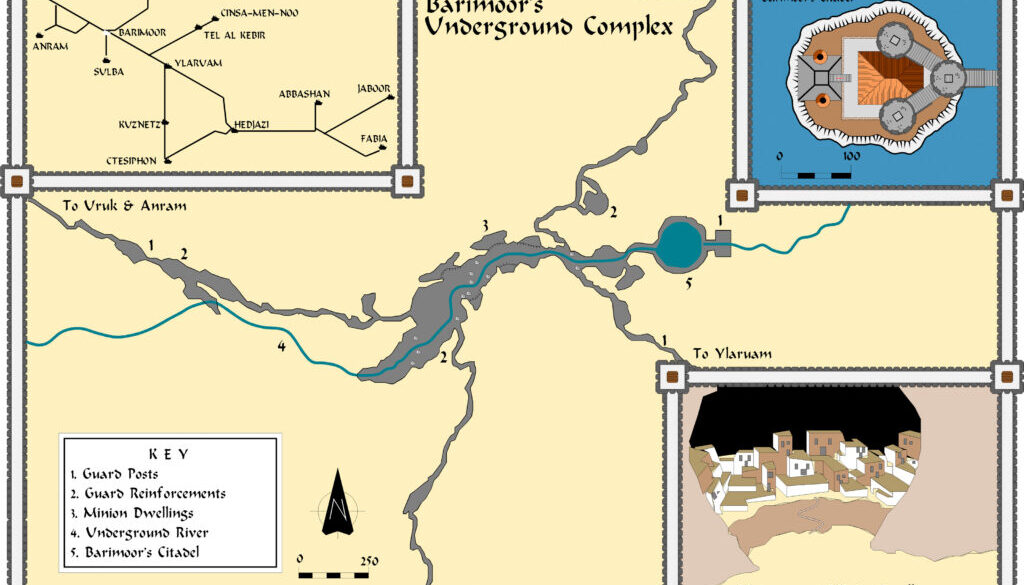 Barimoor’s Underground Complex by Alan Derek Jones, October 2001, exported in high resolution by Thorfinn Tait, April 2025