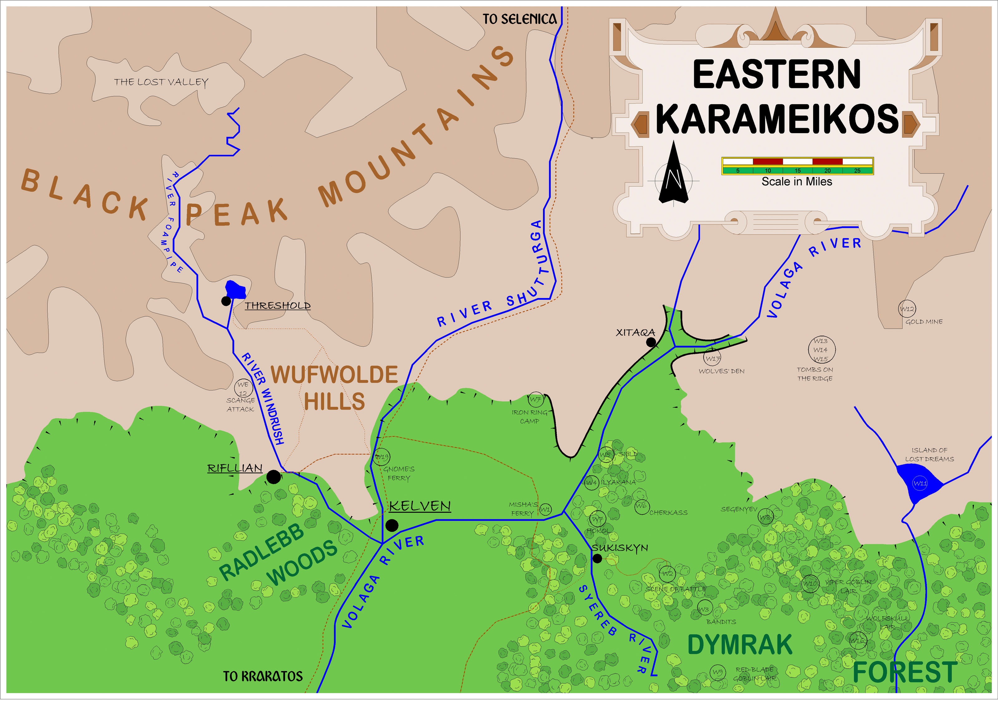 Eastern Karameikos by Alan Derek Jones, June 2001, exported in high resolution by Thorfinn Tait, April 2025
