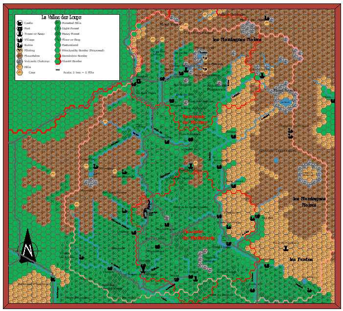 La Vallée des Loups, 1 mile per hex by Alan Derek Jones, March 2003