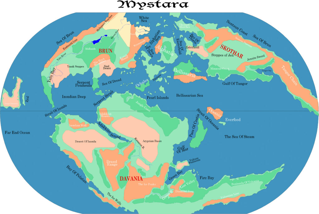 Mystara by Alan Derek Jones, June 2001, exported in high resolution by Thorfinn Tait, April 2025