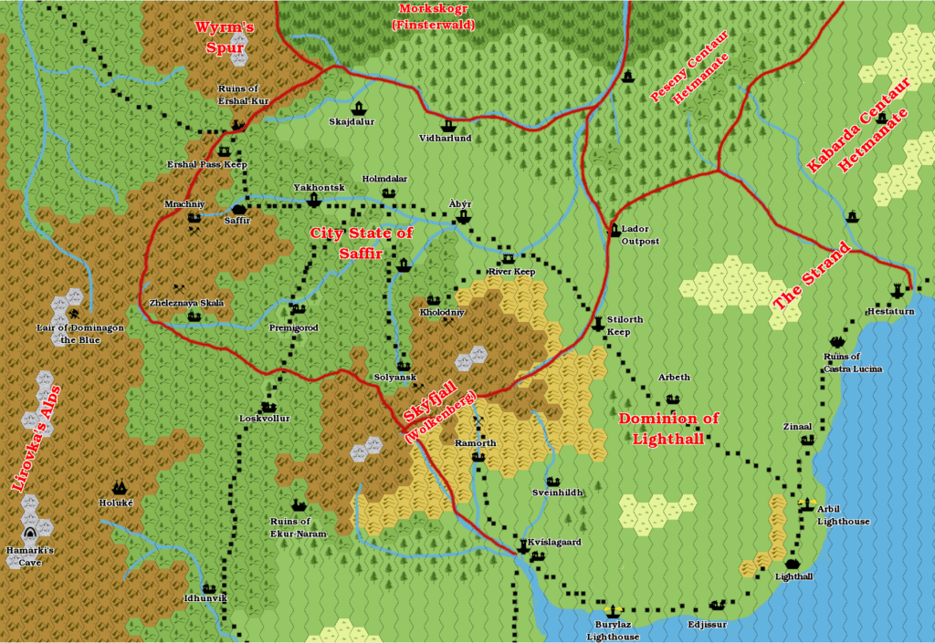 The City State of Saffir, 2.3 miles per hex by Giampaolo Agosta, April 2018