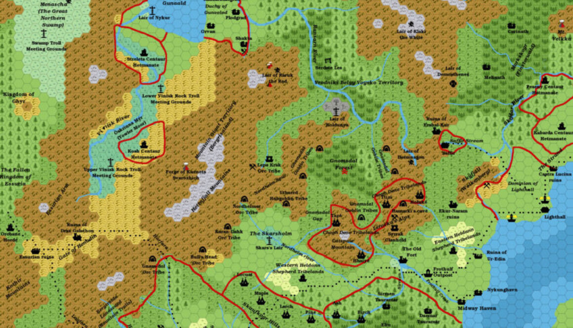 The Skaufskogr region and the Ransarn-Vinisk Valley, 8 miles per hex by Giampaolo Agosta, October 2014