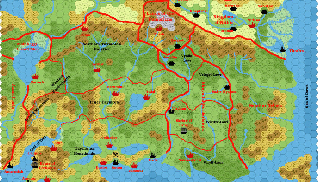 Taymora 2000 BC, 24 miles per hex v2 by Giampaolo Agosta, July 2016