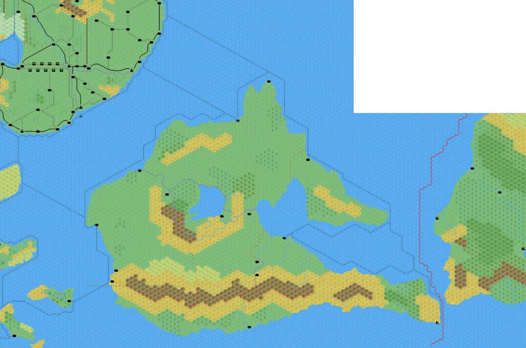 Bellissaria, 24 miles per hex by Mark Howard, July 2005