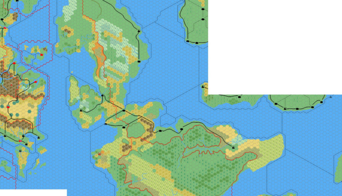 The Isle of Dawn, 24 miles per hex by Mark Howard, April 2006