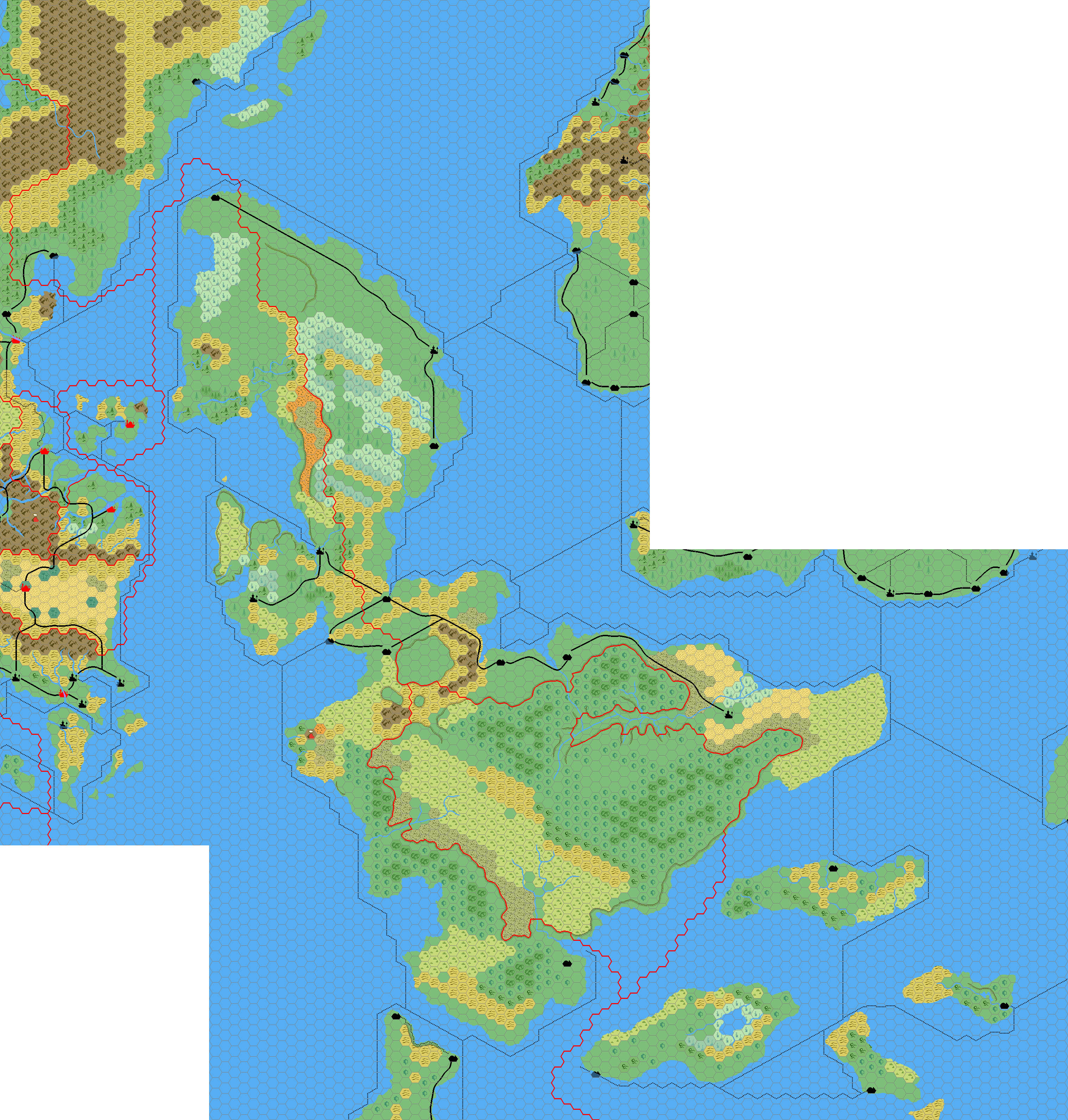 The Isle of Dawn, 24 miles per hex by Mark Howard, April 2006