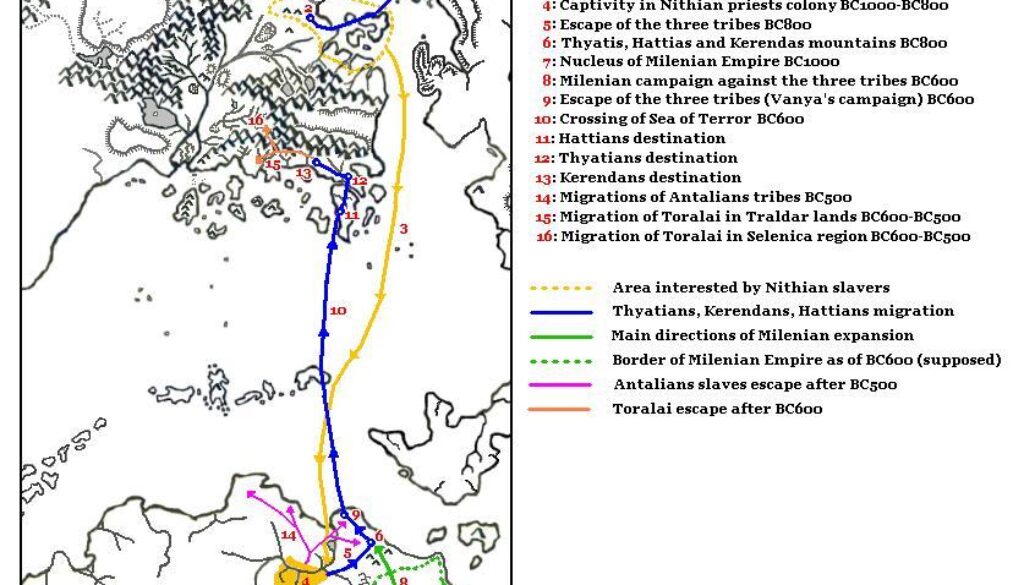 Thyatian Tribes Migrations, 2400 BC to 600 BC by Michele Carpita, November 2005