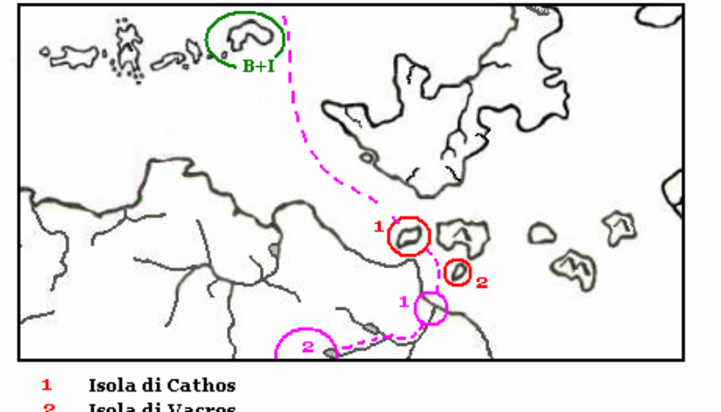 Location of Vacros and Cathos by Michele Carpita, November 2005