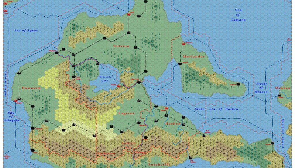 The Continent of Bellissaria, 24 miles per hex by Michele Carpita, July 2006