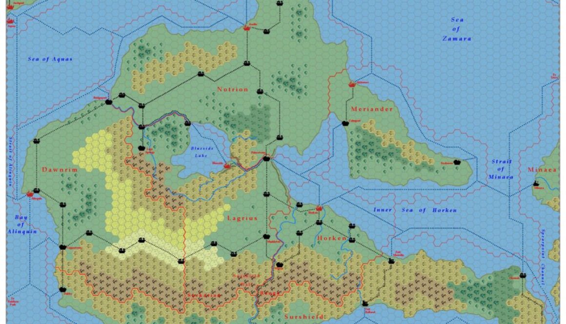 The Continent of Bellissaria, 24 miles per hex by Michele Carpita, July 2006