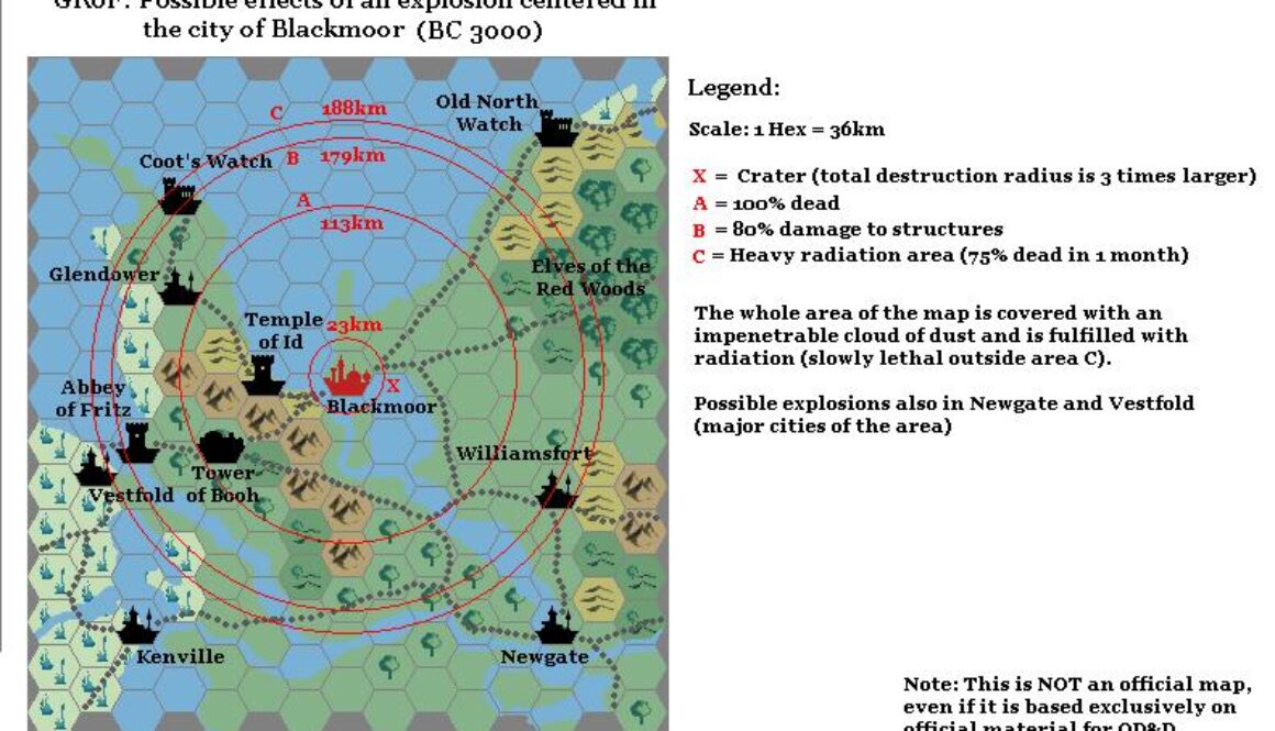 Blackmoor Explosion 3000 BC, 24 miles per hex by Michele Carpita, August 2005