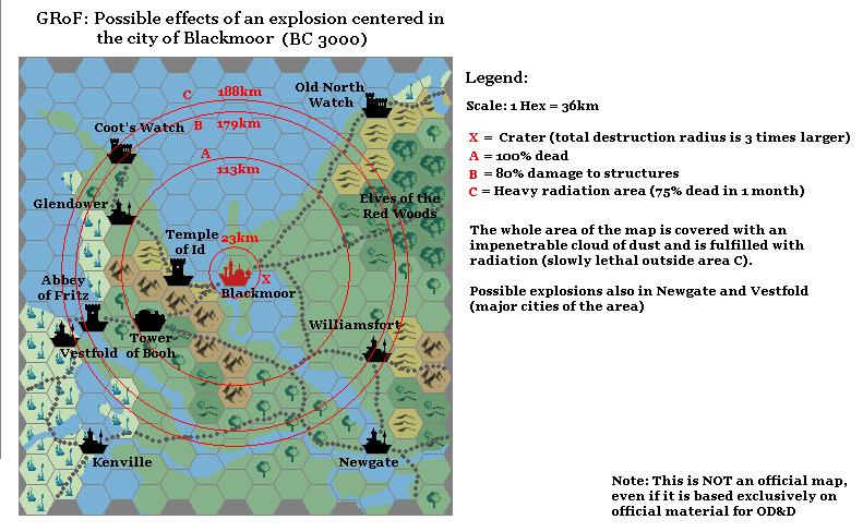 Blackmoor Explosion 3000 BC, 24 miles per hex by Michele Carpita, August 2005