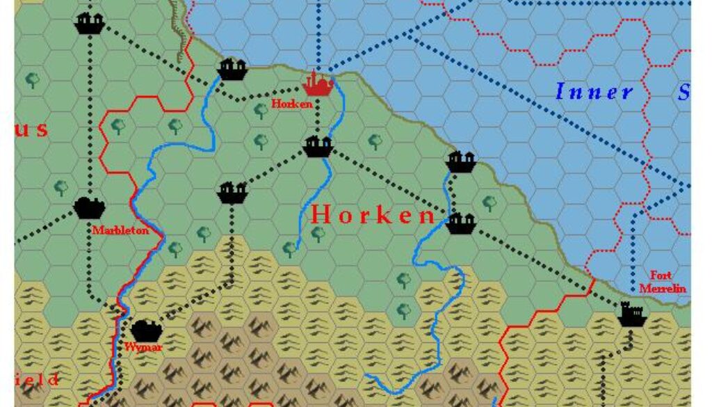 The Kingdom of Horken, 24 miles per hex by Michele Carpita, July 2006