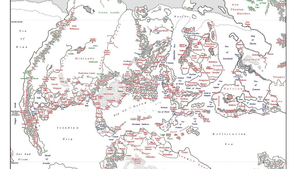 Mystara Reference Map with Names by Michele Carpita, May 2008