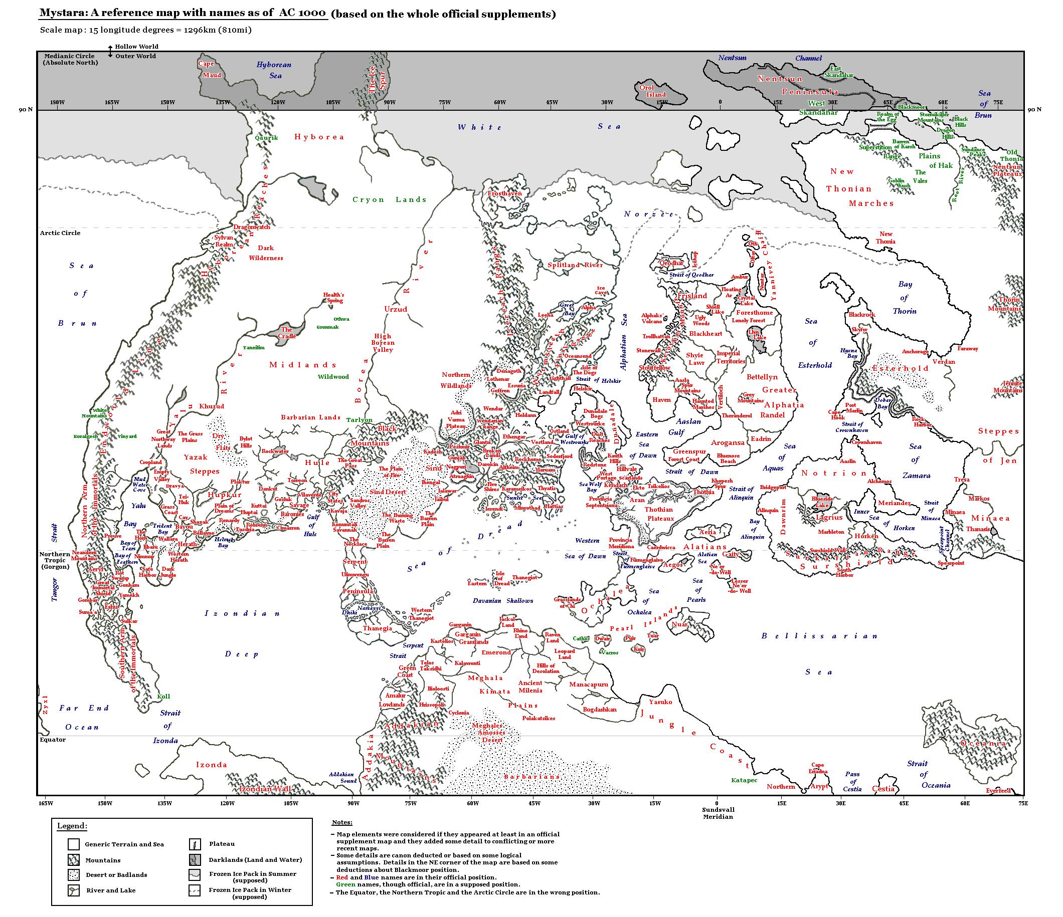 Mystara Reference Map with Names by Michele Carpita, May 2008