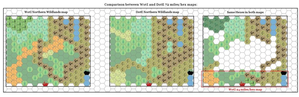 Northern Wildlands, 72 miles per hex by Michele Carpita, March 2006