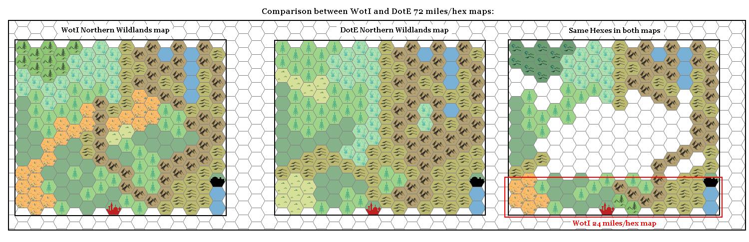 Northern Wildlands, 72 miles per hex by Michele Carpita, March 2006