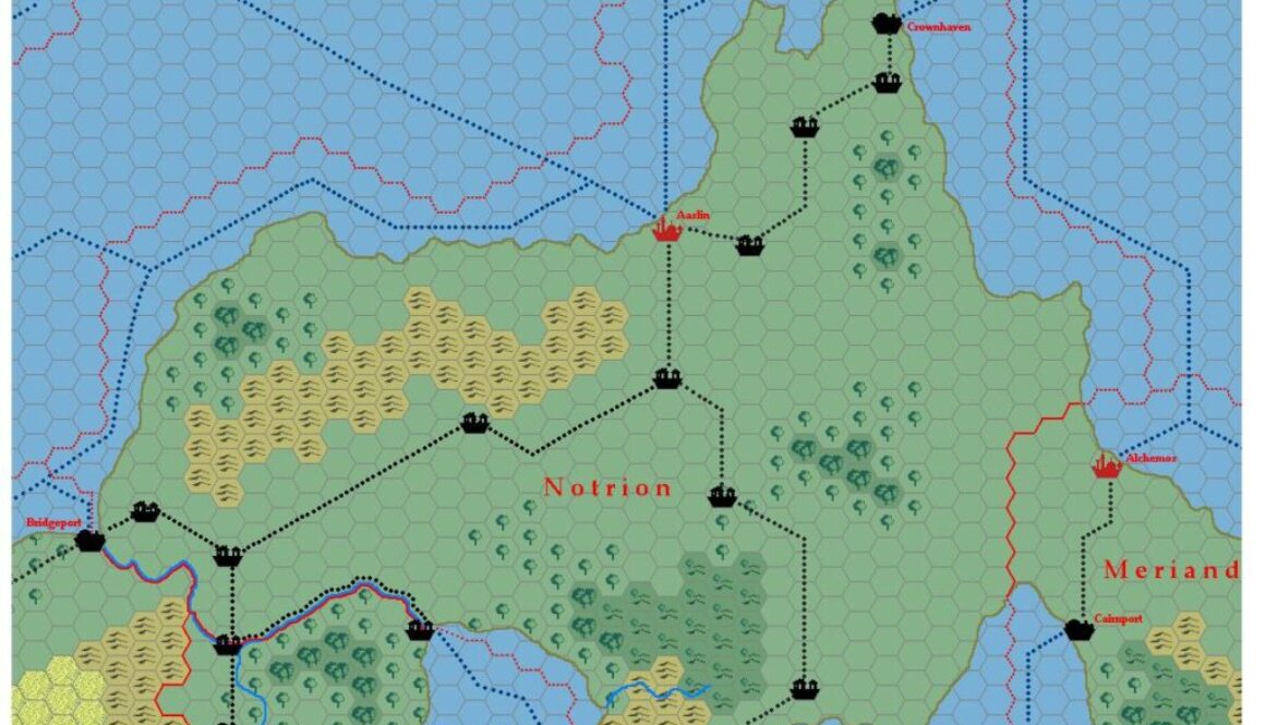 The Kingdom of Notrion, 24 miles per hex by Michele Carpita, July 2006