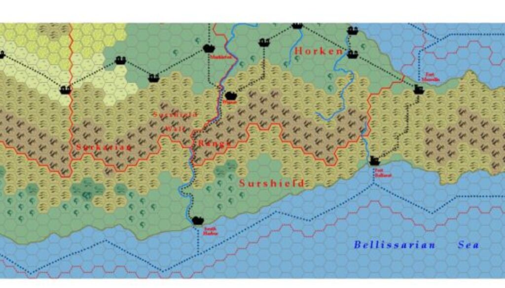 The Kingdom of Surshield, 24 miles per hex by Michele Carpita, July 2006