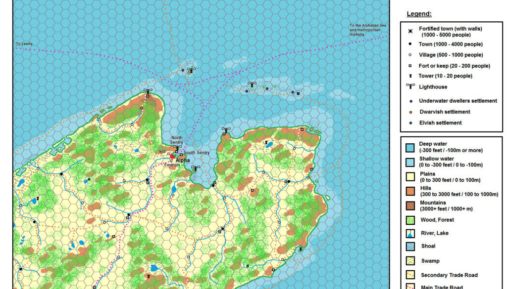 Alpha Peninsula, 2.5 miles per hex by Michele Carpita, August 2013