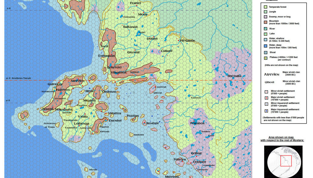 Evergrun 3500 BC, 72 miles per hex by Michele Carpita, August 2013