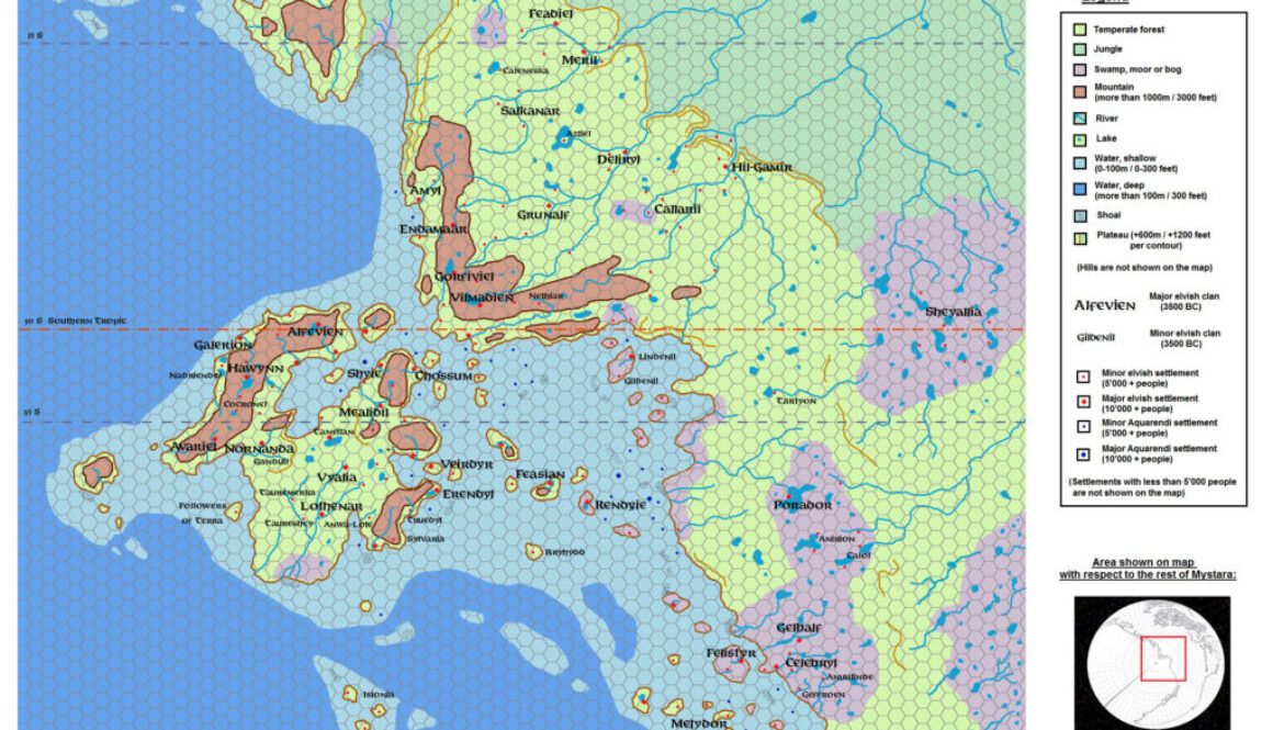 Evergrun 3500 BC, 72 miles per hex by Michele Carpita, August 2013