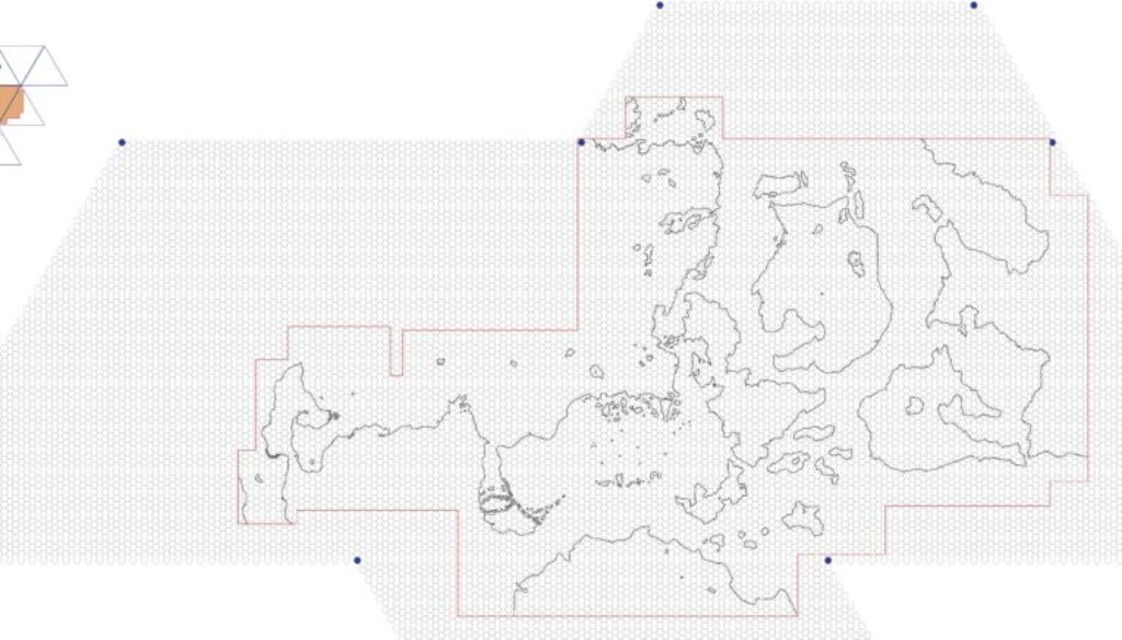Mystara Icosahedral, 72 miles per hex by Michele Carpita, August 2008
