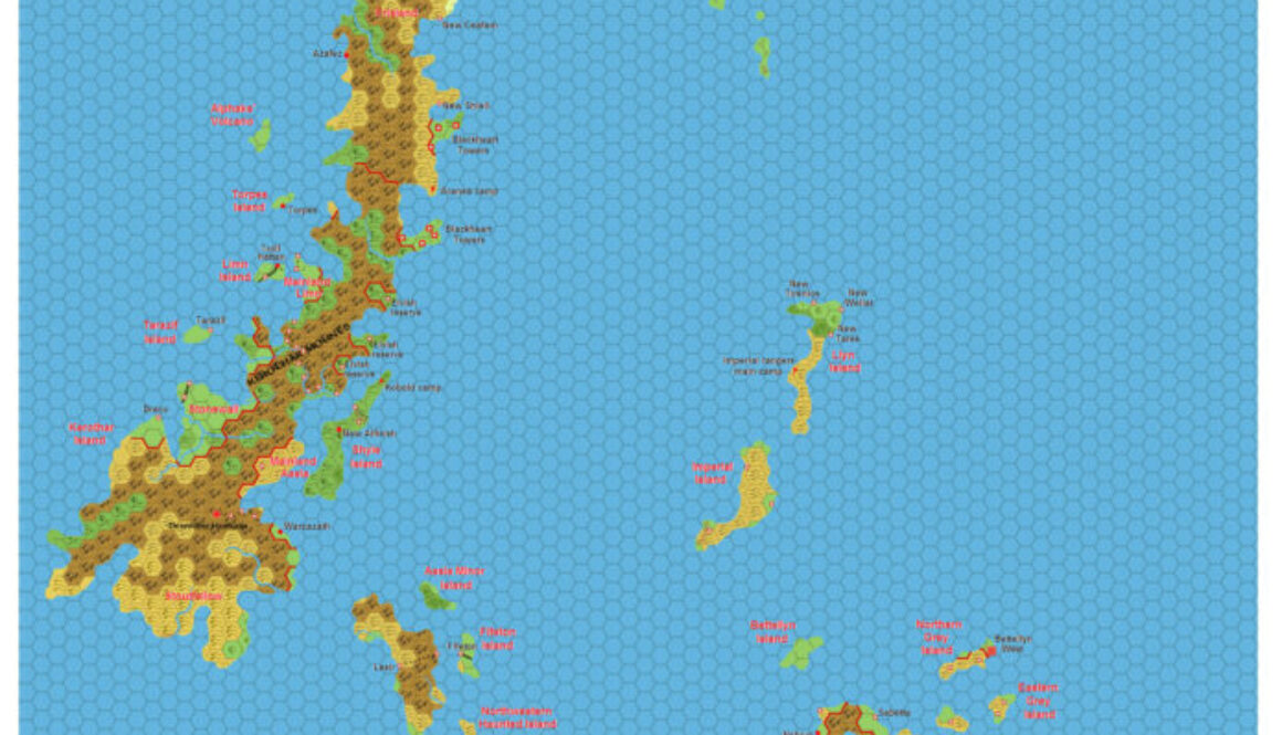 New Alphatian Sea, 24 miles per hex by Michele Carpita, October 2010