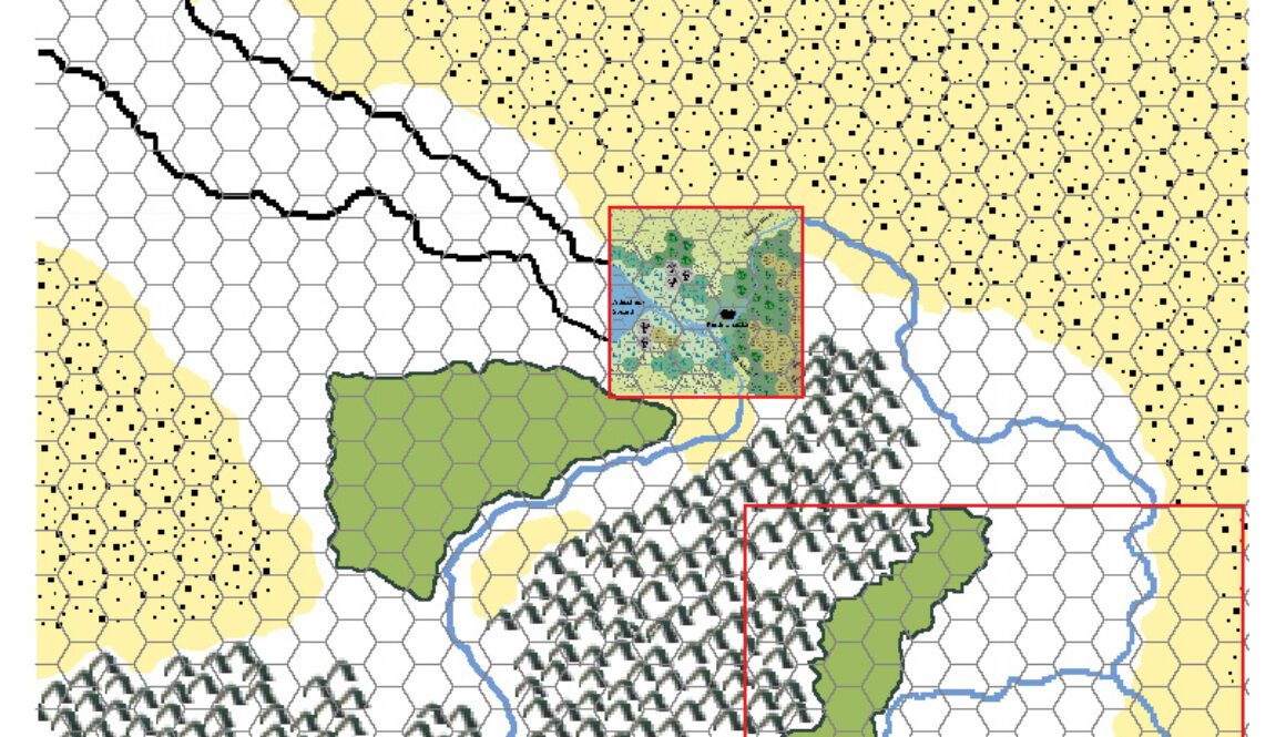 Platea and Y’hog Positions in Central Davania, 72 miles per hex by Michele Carpita, November 2010
