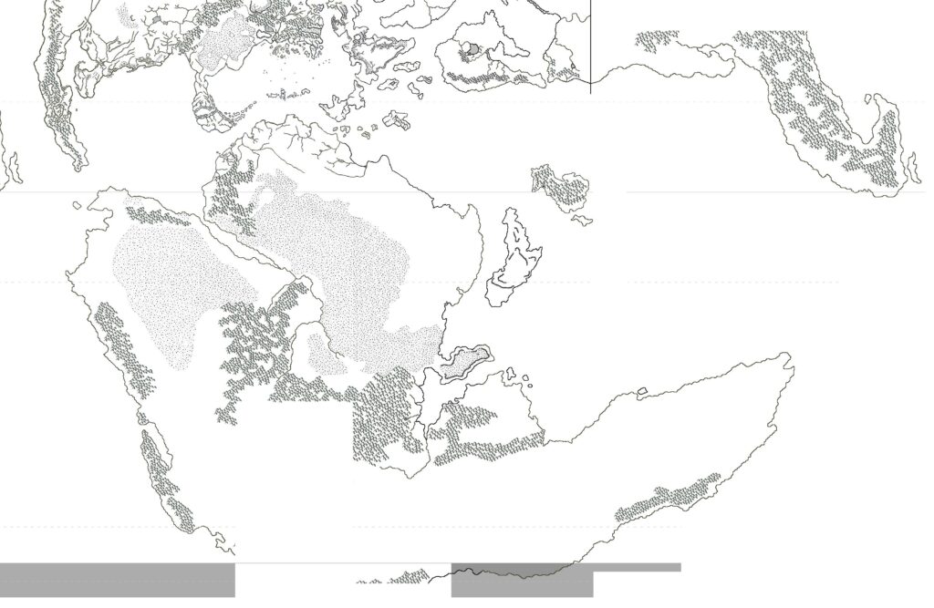 Draft map of the Southern Hemisphere by Michele Carpita, September 2009
