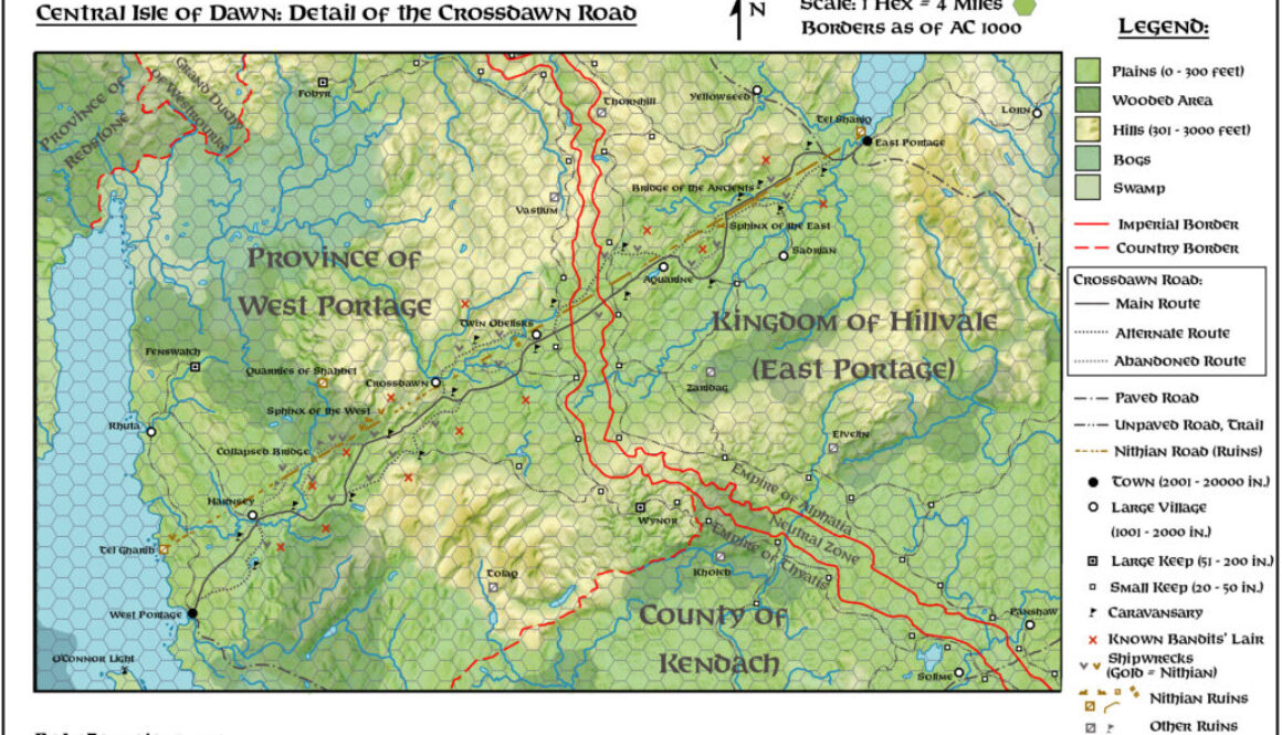 Crossdawn Road, 4 miles per hex by Michele Carpita, August 2021