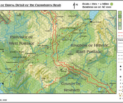 Crossdawn Road, 4 miles per hex by Michele Carpita, August 2021