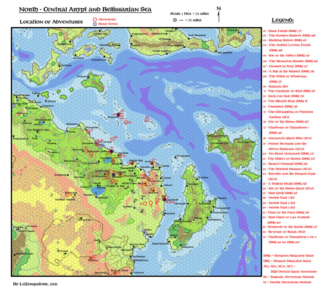North Central Arypt, 72 miles per hex Adventures by Michele Carpita, June 2021
