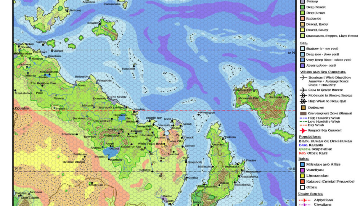 North Central Arypt, 72 miles per hex Settlements and Ruins by Michele Carpita, June 2021
