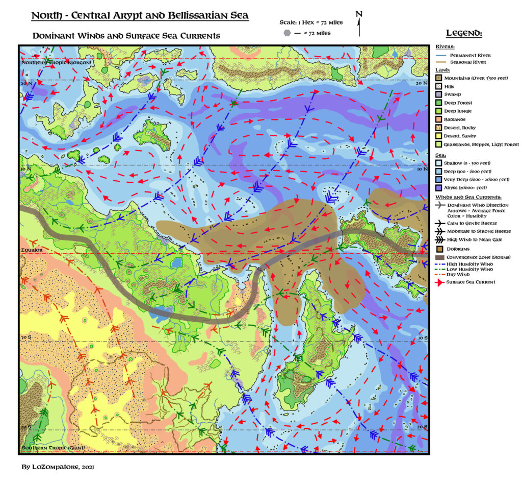 North Central Arypt Winds and Sea Currents by Michele Carpita, June 2021