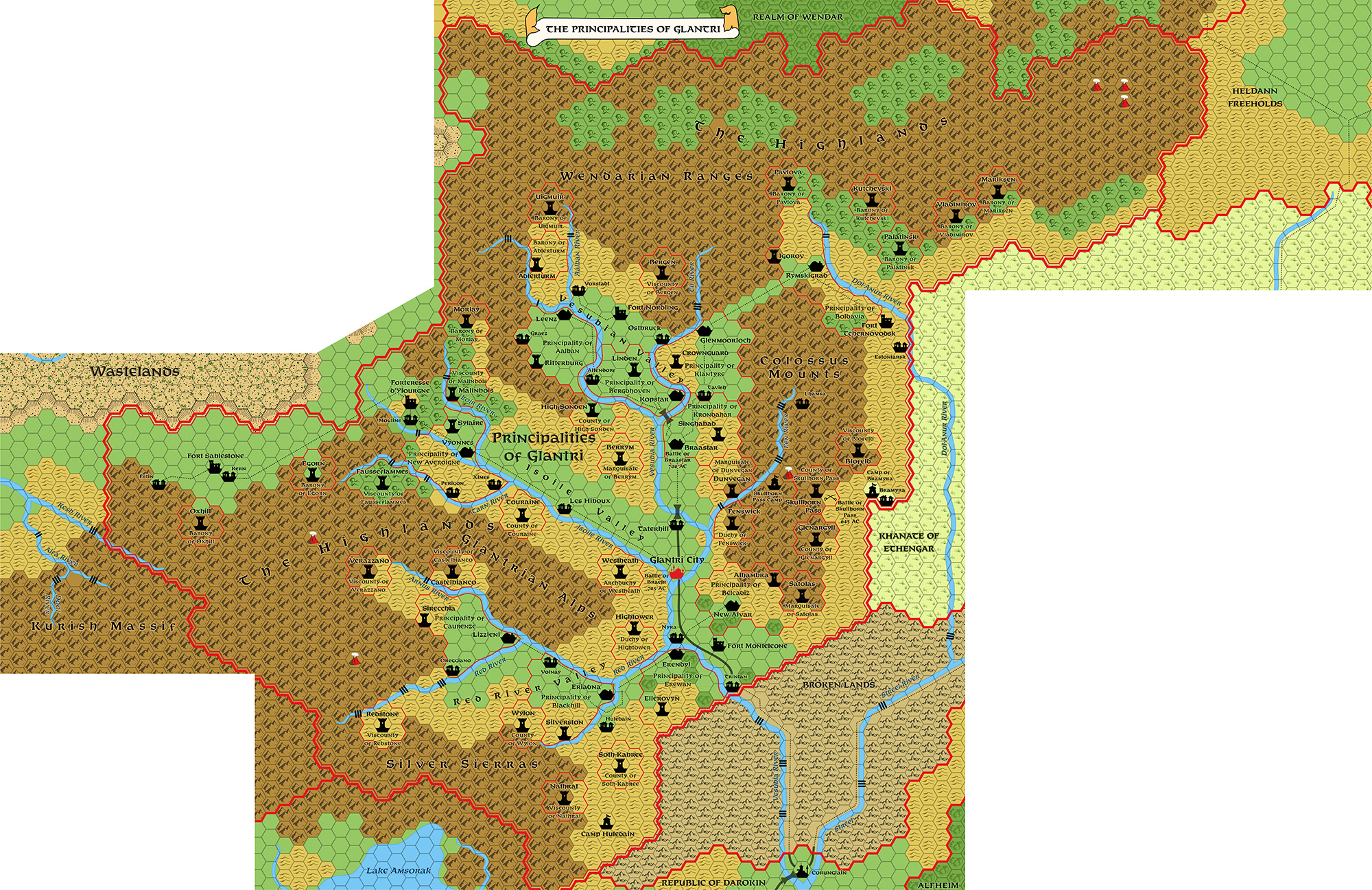 Glantri, 8 miles per hex (1987)