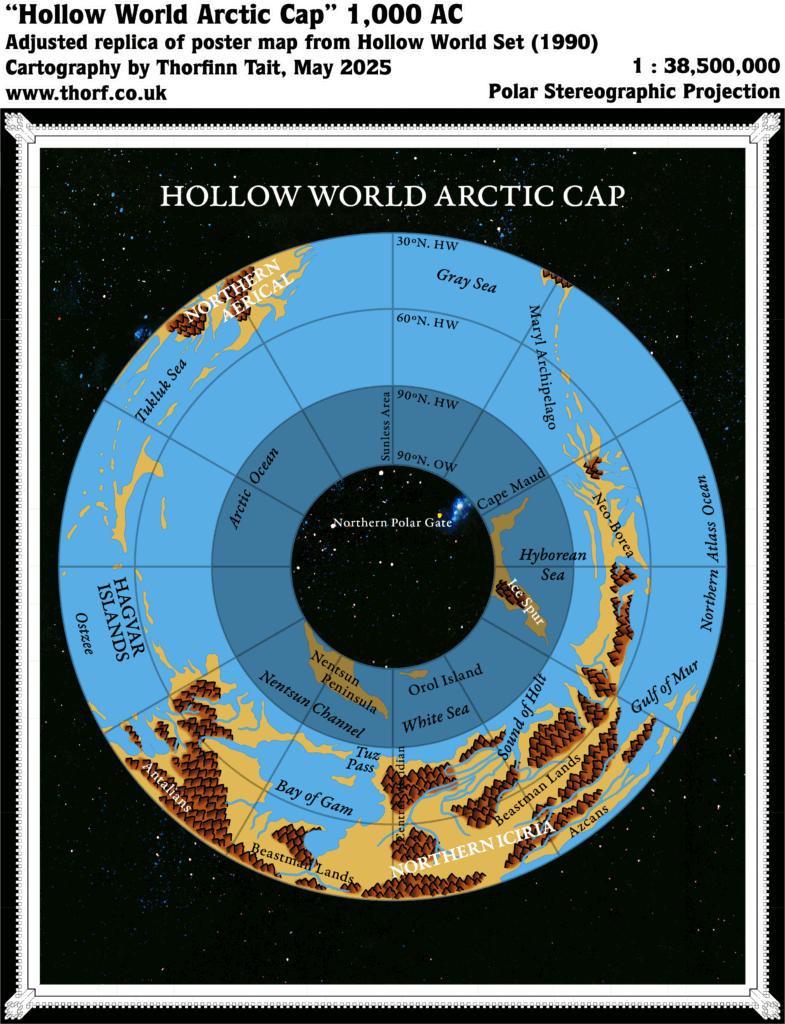 Adjusted Replica Map of the Hollow World Set Hollow World Arctic Cap, May 2025