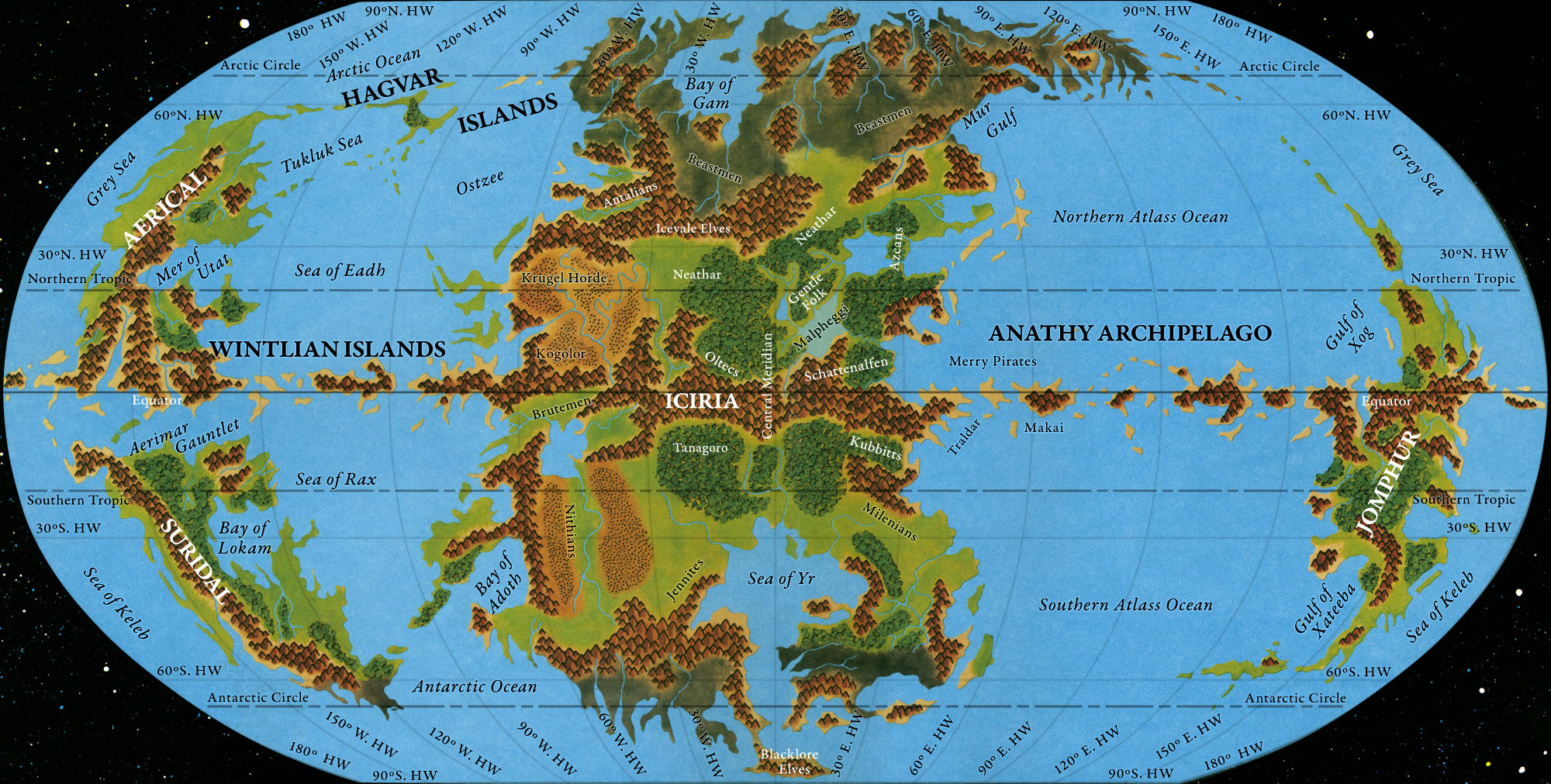 Adjusted Replica Map of the Hollow World Set Hollow World Planetary Map with art errors fixed, November 2025
