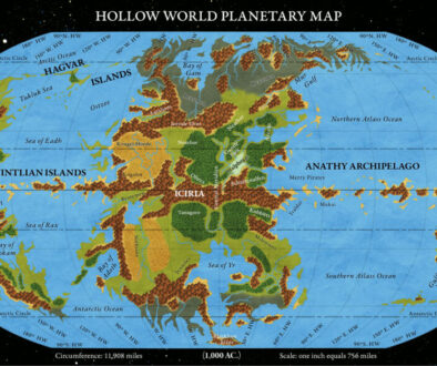 Redrawn adjusted Replica Map of the Hollow World Set Hollow World Planetary Map, December 2025