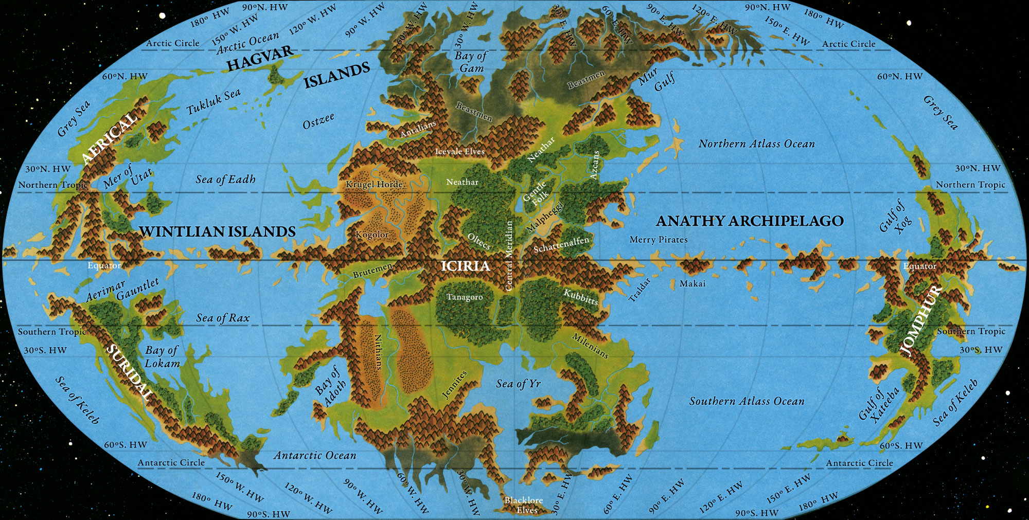 Adjusted Replica Map of the Hollow World Set Hollow World Planetary Map, November 2025