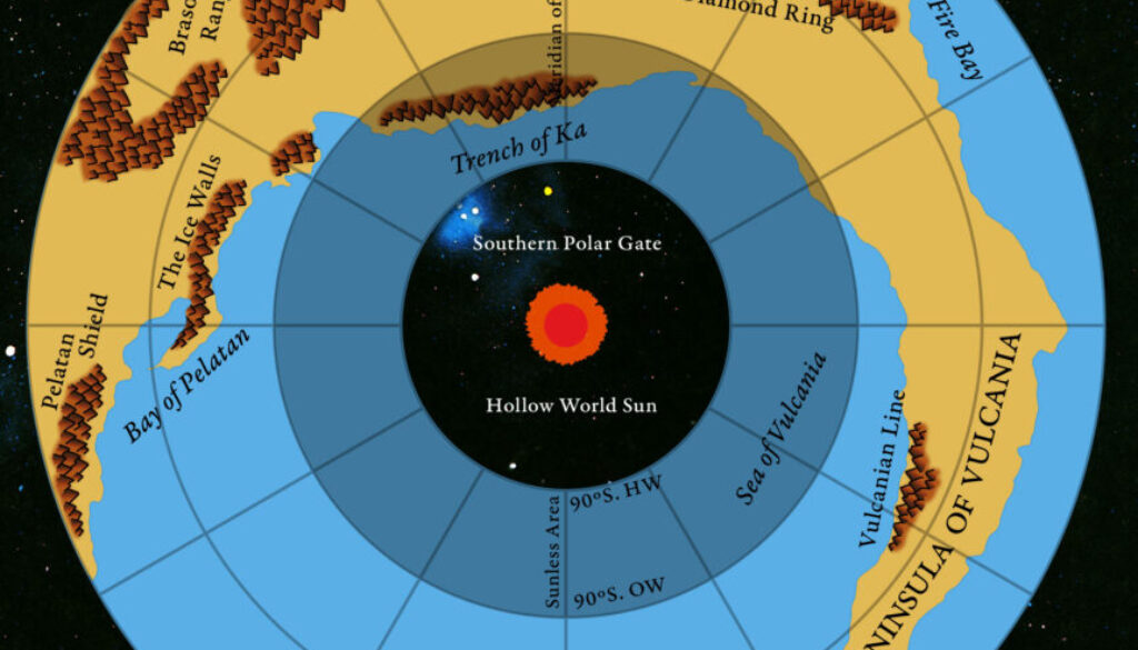Adjusted Replica Map of the Hollow World Set Outer World Antarctic Cap, May 2025