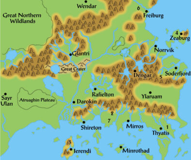 Colourised Replica Map of Joshuan’s Almanac map of the Known World 1013 AC, December 2025