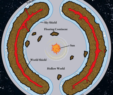 Colourised Replica Map of Poor Wizard’s Almanac Hollow World Diagram, July 2025