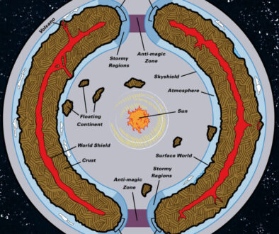Colourised Replica Map of Poor Wizard’s Almanac II Hollow World Diagram, July 2025