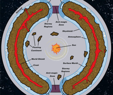 Colourised Replica Map of Poor Wizard’s Almanac III Hollow World Diagram, September 2025