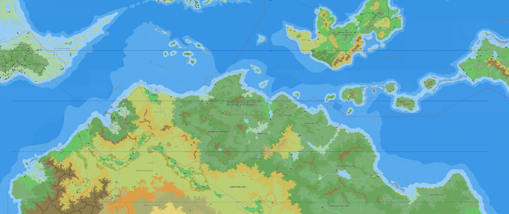 Davanian Hinterlands, 8 miles per hex by Jose Ignacio Ramos Lomelin, February 2016